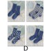 Art Blue Dot Jacquard Cotton Crew Socks