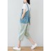 Natural Blue Casual Pockets Button Gradient Color Fall Rompers Cotton